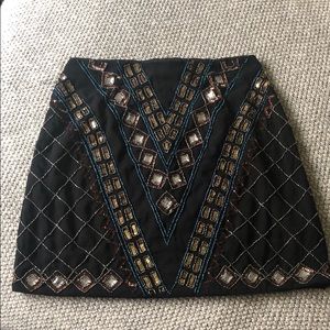 Beaded sequence mini skirt